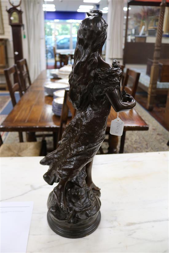 After D. Campagne. A bronze figure LHymne Du Soir, height 23.5in.